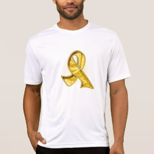 T-shirt Ruban de filigrane de slogan de Cancer d'enfance