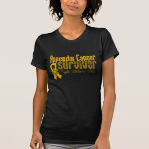 T-shirt Ruban de fleur de survivant de Cancer d'annexe