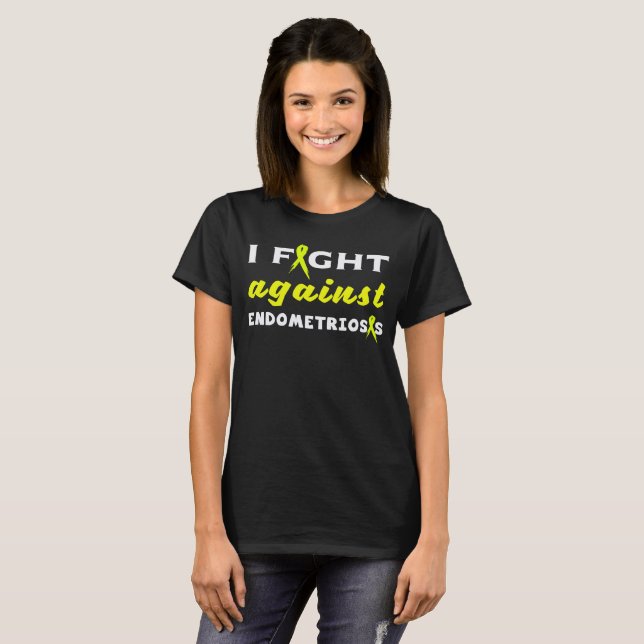 T-shirt Ruban de jaune de conscience d'endométriose (Devant entier)