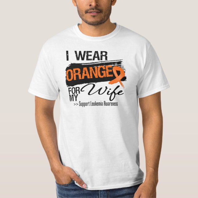 T-shirt Ruban de leucémie pour mon épouse (Devant)
