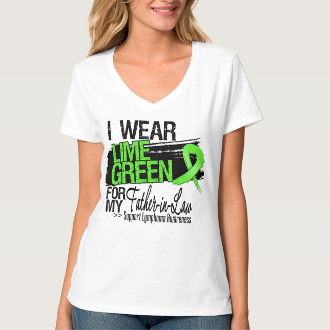 T-shirt Ruban de lymphome pour mon beau-père (Devant)
