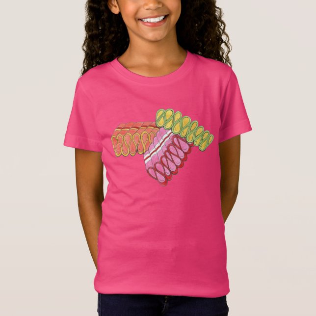 T-Shirt Ruban de Noël à l'ancienne Bonbons de Noël Sucré (Devant)