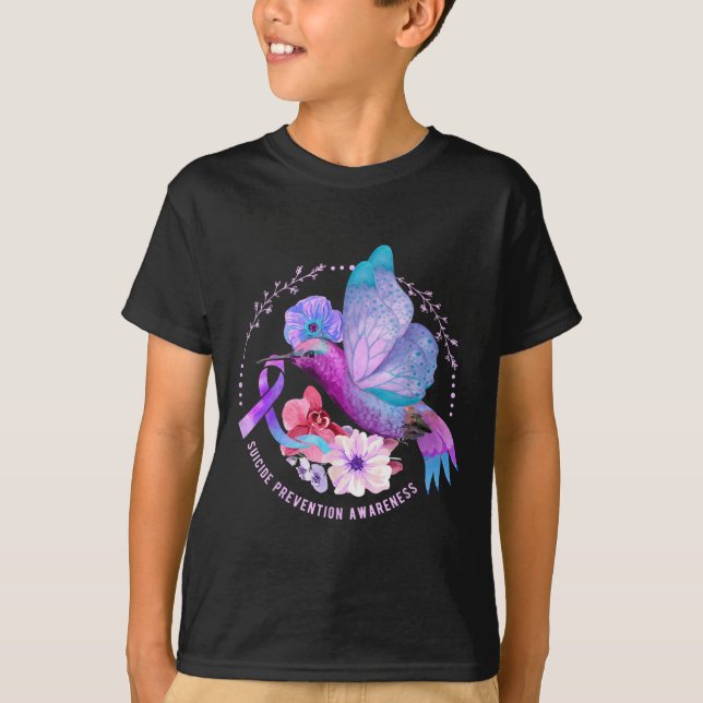 T-shirt Ruban de sensibilisation à la prévention du suicid (Devant)