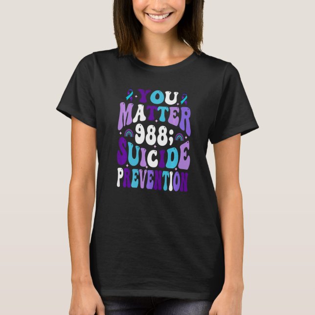 T-shirt Ruban de sensibilisation à la prévention du suicid (Devant)