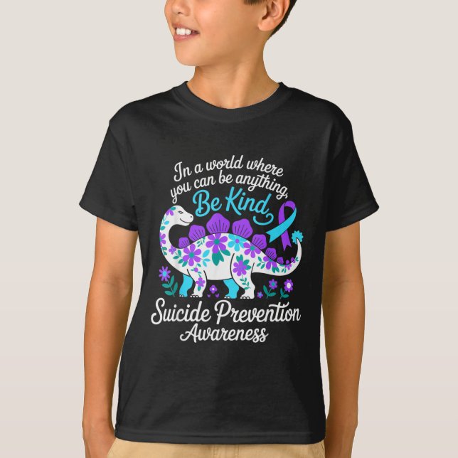 T-shirt Ruban de sensibilisation à la prévention Fleurs T- (Devant)
