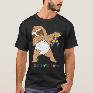 T-shirt Ruban de sensibilisation à l'autisme Sloth Warrior