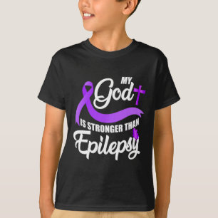 T-shirt Ruban de sensibilisation à l'épilepsie Mon Dieu es