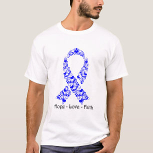 T-shirt Ruban de sensibilisation au bleu Hope