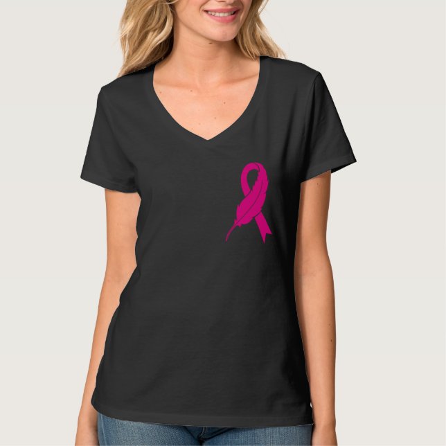 T-shirt Ruban de sensibilisation au cancer. (Devant)
