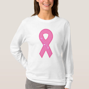 T-shirt Ruban de sensibilisation au cancer du sein avec fl