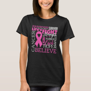 T-shirt Ruban de sensibilisation au cancer du sein Cancer