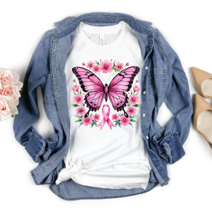 T-shirt Ruban de sensibilisation au cancer du sein Papillo