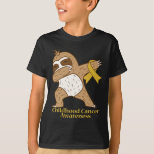 T-shirt Ruban de sensibilisation au cancer infantile Sloth