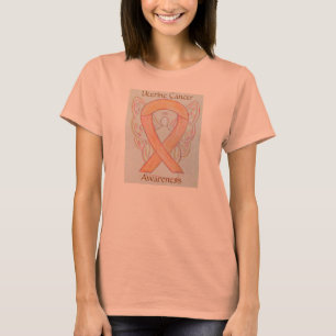 T-shirt Ruban de sensibilisation au cancer utérin Angel ch