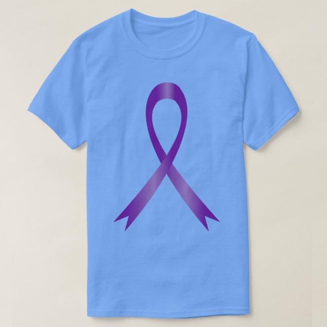 T-shirt Ruban de sensibilisation au pourpre foncé (Design devant)