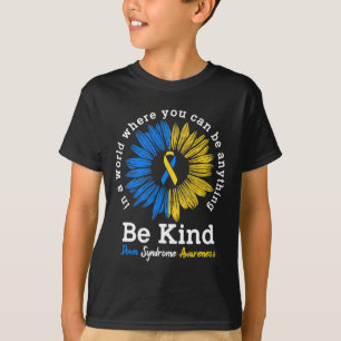 T-shirt Ruban de sensibilisation au syndrome de Down Fleur