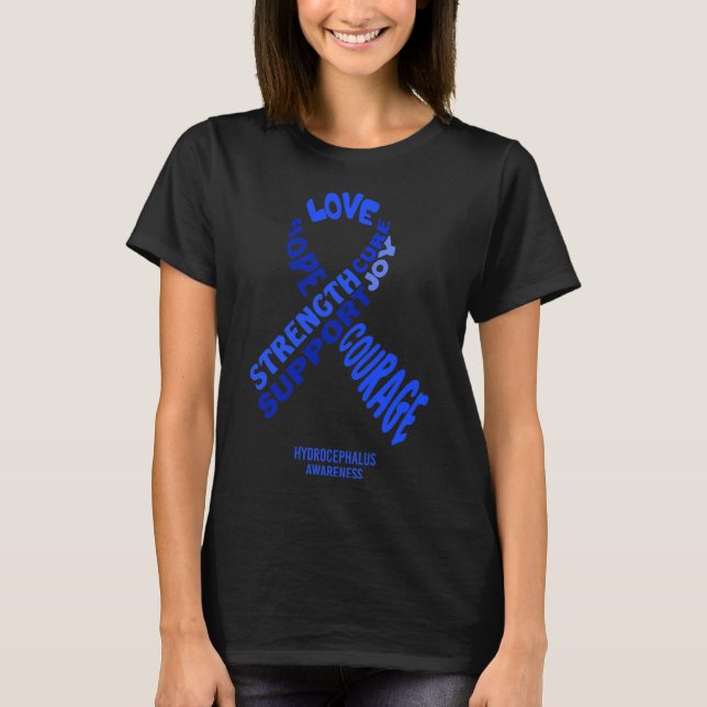 T-shirt Ruban De Sensibilisation Avec Mots (Devant)