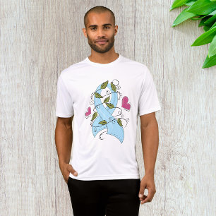 T-shirt Ruban de sensibilisation bleu clair, soutien et es