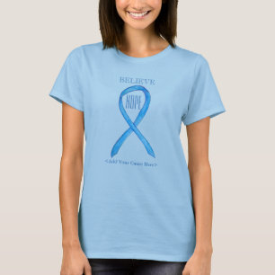 T-shirt Ruban de sensibilisation bleu clair sur mesure T-s