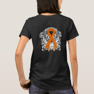 T-shirt Ruban de sensibilisation orange avec ailes