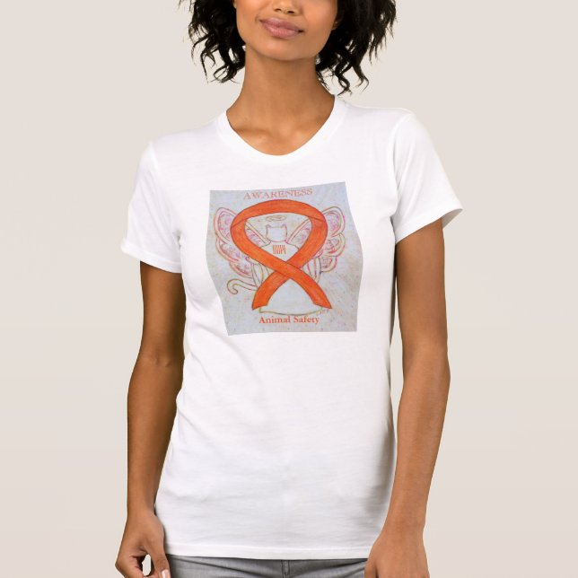 T-shirt Ruban de sensibilisation orange pour la sécurité d (Devant)