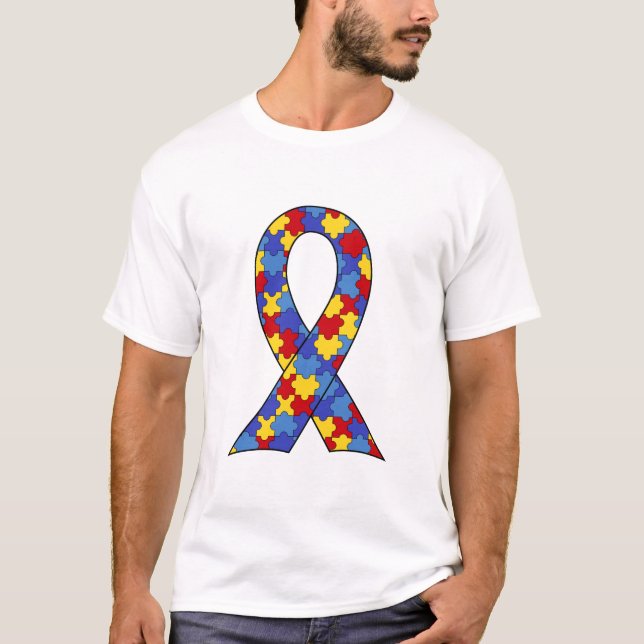 T-shirt Ruban de sensibilisation sur l'autisme (Devant)