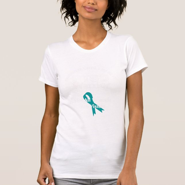 T-shirt Ruban de sensibilisation Turquoise du guerrier du  (Devant)