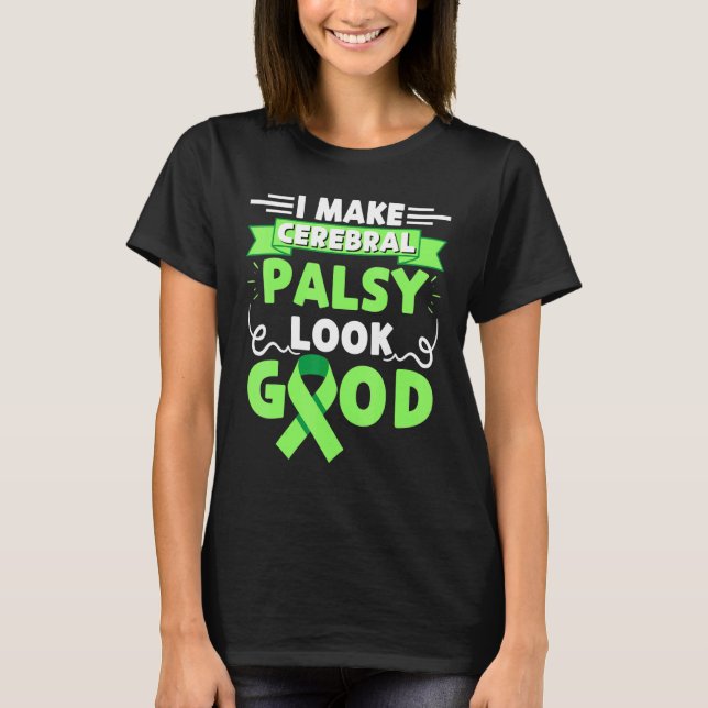 T-shirt Ruban de sensibilisation vert pour la paralysie cé (Devant)
