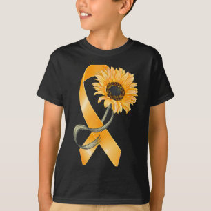 T-shirt Ruban de Tournesol Orange de Sensibilisation à la