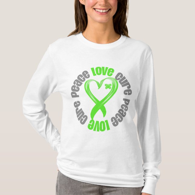 T-shirt Ruban de traitement d'amour de paix de lymphome de (Devant)