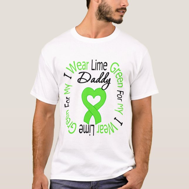 T-shirt Ruban de vert de chaux d'usage du lymphome I pour (Devant)