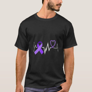 T-shirt Ruban d'épilepsie de battement de cœur Sensibilisa