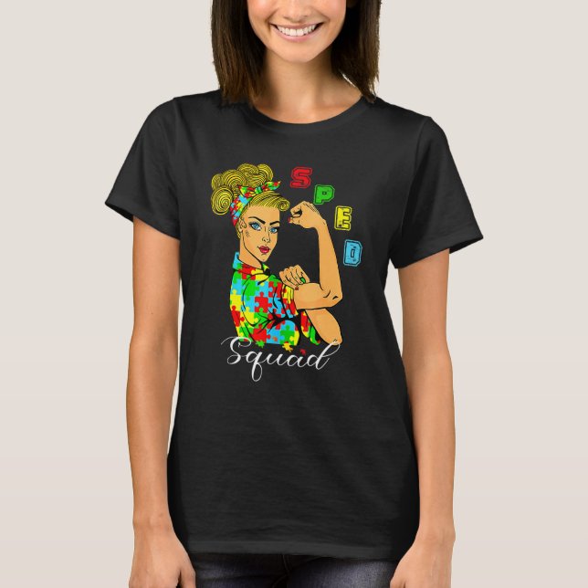 T-shirt Ruban des pièces de puzzle de l'équipe de l'éducat (Devant)