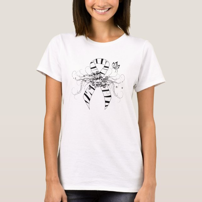 T-shirt Ruban d'impression Zebra avec papillon (Devant)