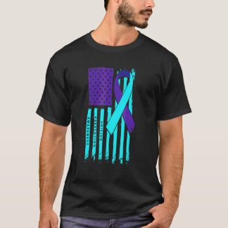 T-shirt Ruban Drapeau Américain Sensibilisation au Suicide