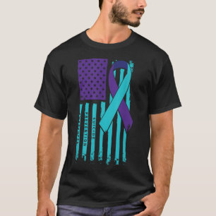 T-shirt Ruban du drapeau américain Sensibilisation au suic