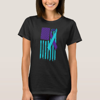 T-shirt Ruban du drapeau américain Sensibilisation au suic