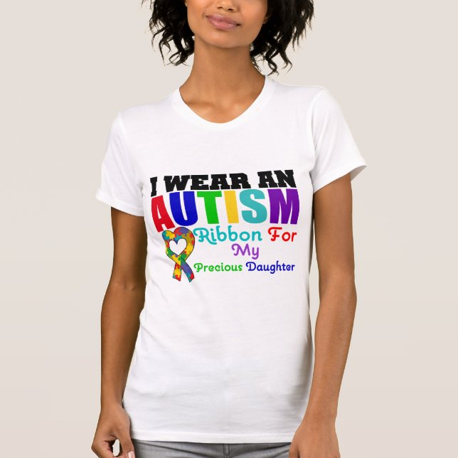 T-shirt Ruban d'usage de l'autisme I pour ma fille (Devant)