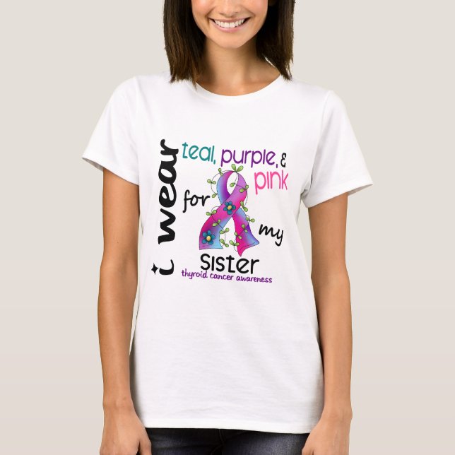T-shirt Ruban d'usage du cancer de la thyroïde I pour ma (Devant)