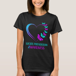 T-shirt Ruban en forme de cœur de papillon pour la sensibi
