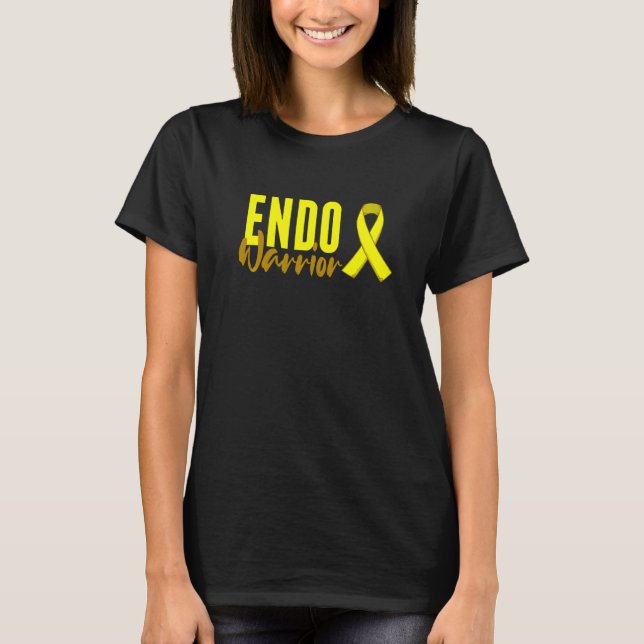 T-shirt Ruban Endo Warriose Endometriosis Yellow Awareness (Devant)