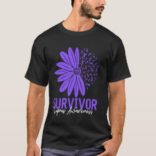 T-shirt Ruban Fleur de Sensibilisation au Lupus Survivant 