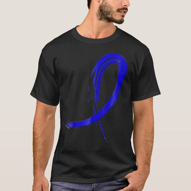 T-shirt Ruban Graffiti bleu cancer rectal (Devant)