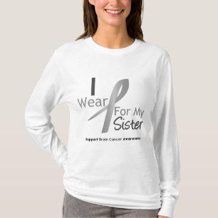 T-shirt Ruban gris d'usage du cancer du cerveau I pour ma