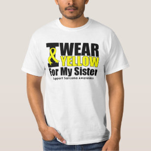T-shirt Ruban jaune d'usage du sarcome I pour ma soeur