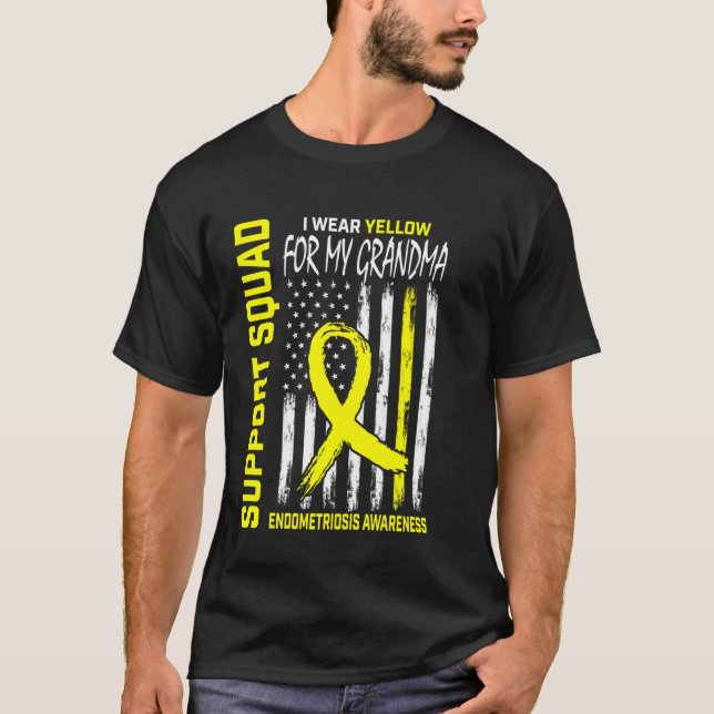 T-shirt Ruban Jaune Grand-mère de sensibilisation à l'endo (Devant)