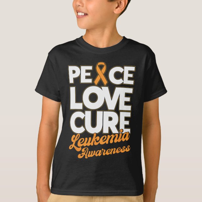 T-shirt Ruban Love Cure Support Leukemia Sensibilisation (Devant)