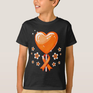 T-shirt Ruban orange cœur bonbon conscientisation de la sc