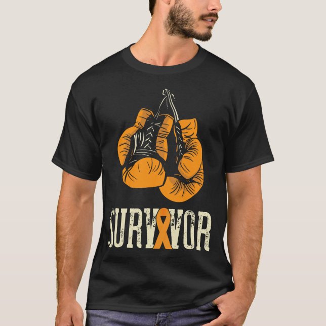 T-shirt Ruban Orange de Sensibilisation à la Boxe pour les (Devant)