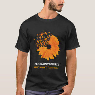 T-shirt Ruban Orange de Sensibilisation à la Fin de la Vio